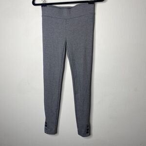 Loft Black White Gray Houndstooth Ankle Button Skinny Stretch Pant Jeggings XXS